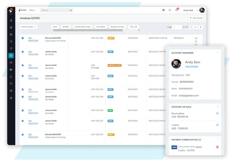 Automated invoice generation for field service jobs