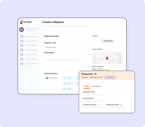 Request and track services interface