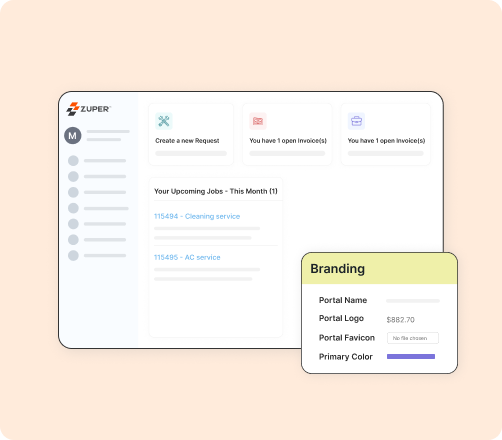 Personalize customer portal interface