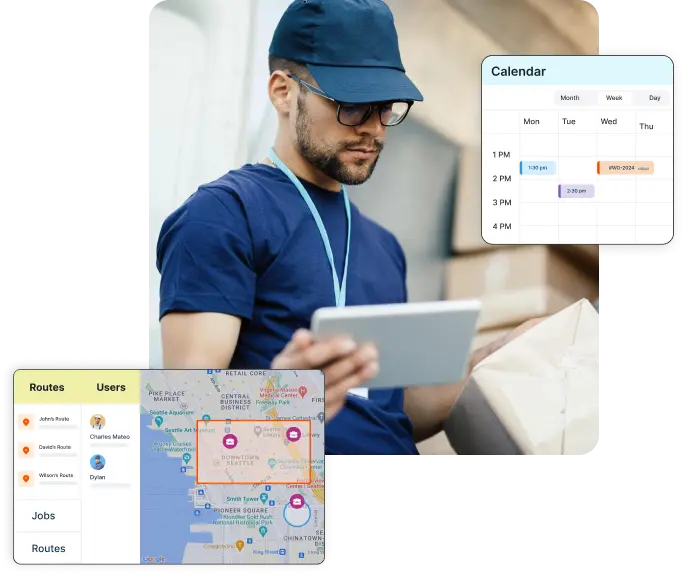 Field service management software dashboard