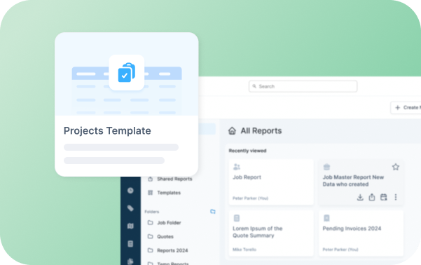 Reports and templates view