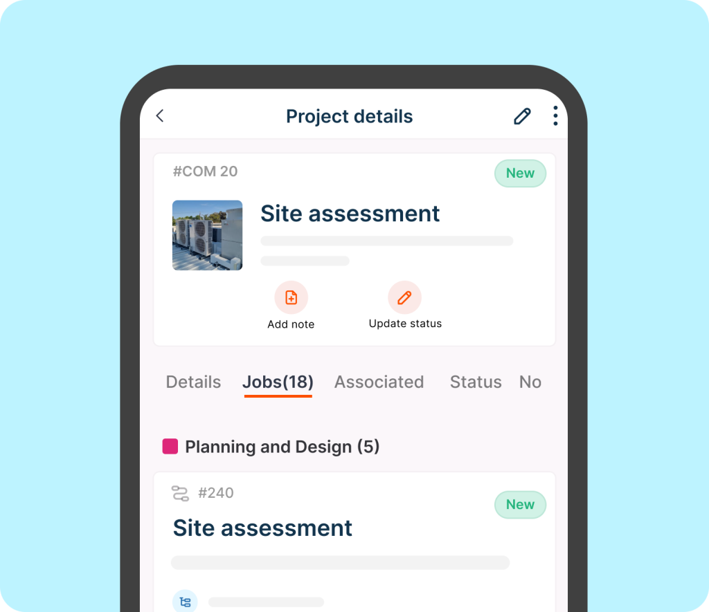 Project management mobile app