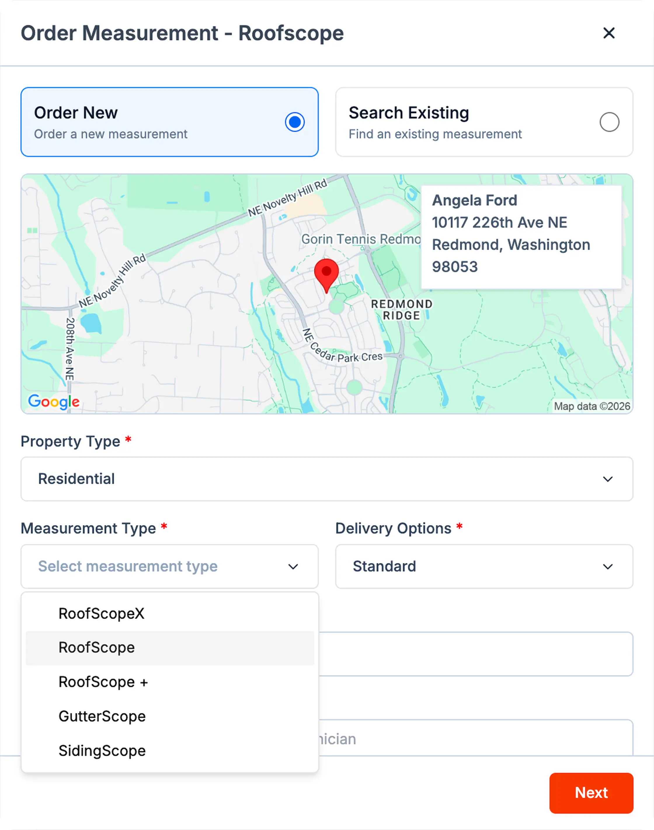 Place the order from the job