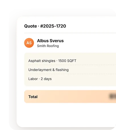 Lead management quote interface