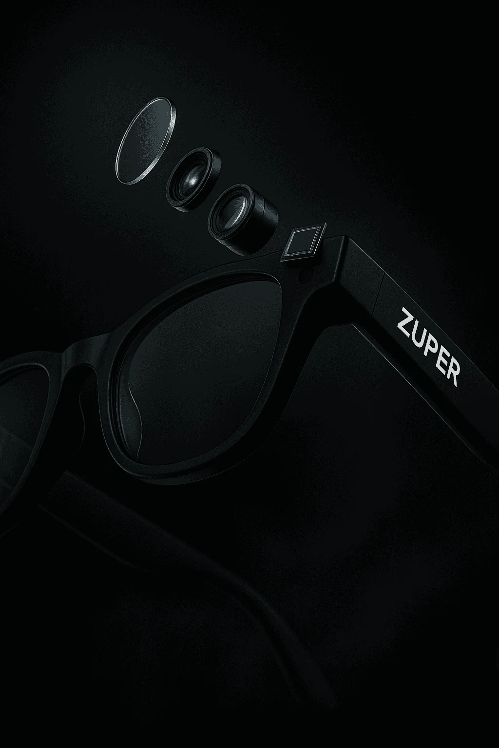Close-up of Zuper Glass dual microphones